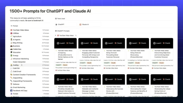 Prompts for ChatGPT and Claude AI Screenshot 1